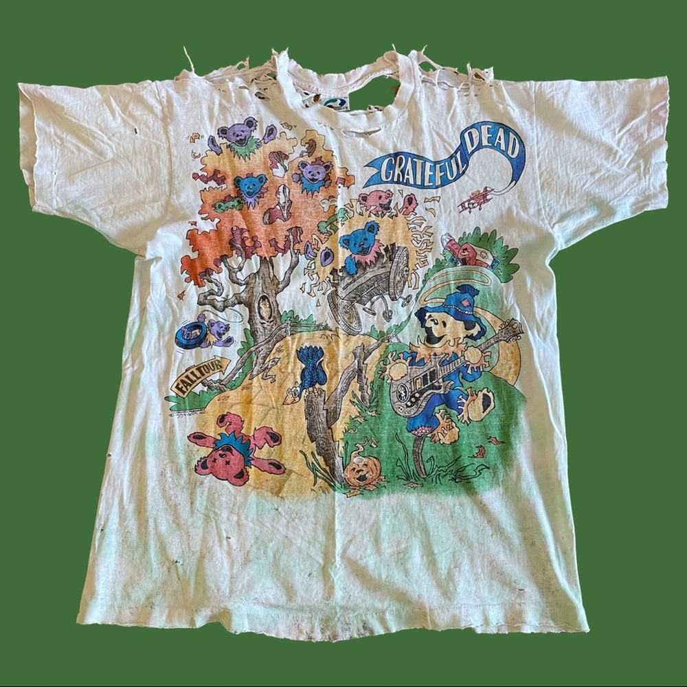 [Grateful Dead] ‘93 Fall Tour — Thrashed Liquid Blue T-Shirt